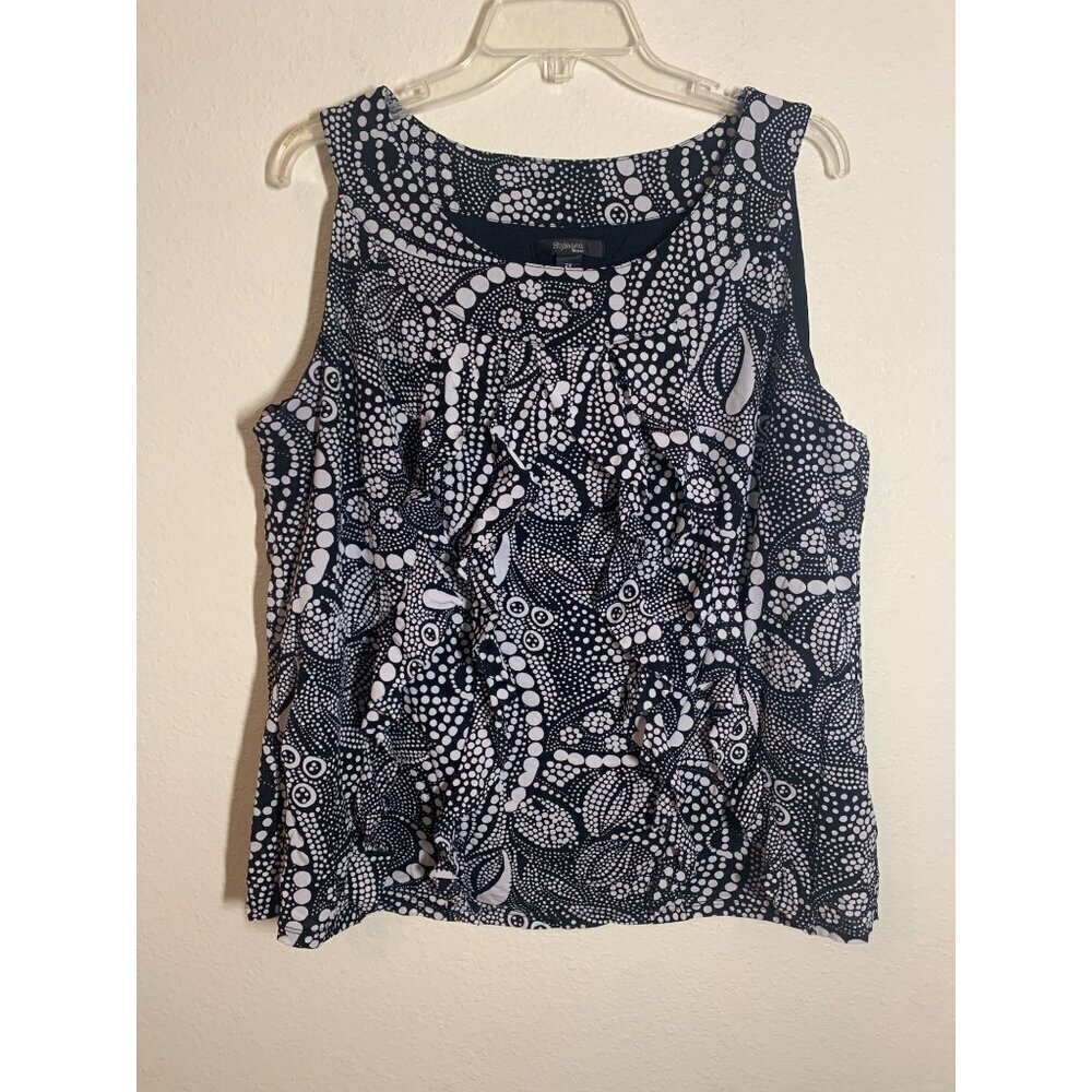 Style & Co Blouse Business Casual Tank Top Shirt Ruffle Office Boho Summer Sz 2X